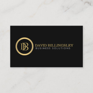 Professionell Monogram Logotyp i Faux Guld II Visitkort