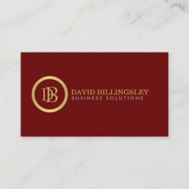 Professionell Monogram Logotyp i Faux Guld Mörk Re Visitkort