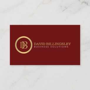 Professionell Monogram Logotyp i Faux Guld Mörk Re Visitkort