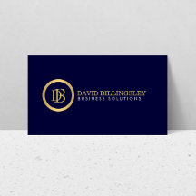 Professionell Monogram Logotyp i Faux Guld Navy Bl