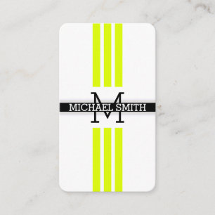 Professionell Monogram Modern Chartreuse Rand Visitkort