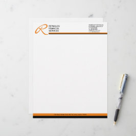 Professionell Monogram Orange Business Letterhead Brevhuvud