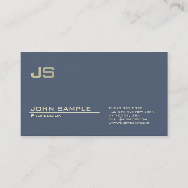 Professionell Monogram Premium Pearl Avslutar mode Visitkort (Framsida)