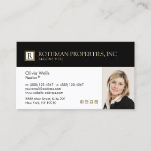 Professionell Monogram Real Gods Agent Photo Buss Visitkort