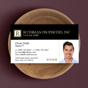Professionell Monogram Real Gods Agent Photo Buss Visitkort