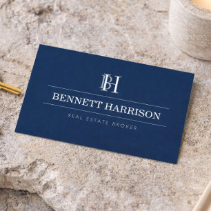 Professionell Monogram Realtor Fastigheter Marin Visitkort