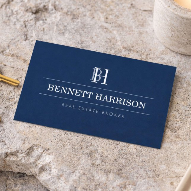 Professionell Monogram Realtor Fastigheter Marin Visitkort (Skapare uppladdad)