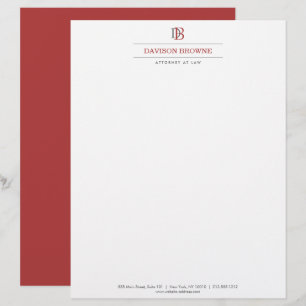 Professionell Monogram Red on White Brevhuvud