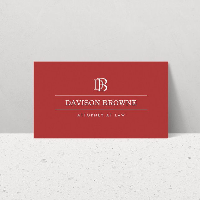Professionell Monogram Red Visitkort (Skapare uppladdad)