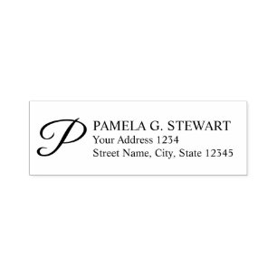 Professionell Monogram-Returadress Självfärgande Stämpel