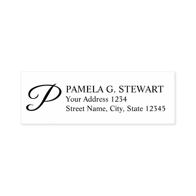 Professionell Monogram-Returadress Självfärgande Stämpel (Design)