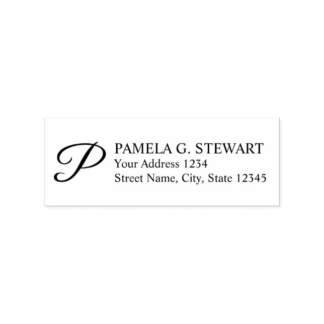 Professionell Monogram-Returadress Stämpel (Tryck)