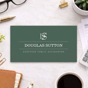 Professionell monogram-revisor CPA Mörkgrön Visitkort