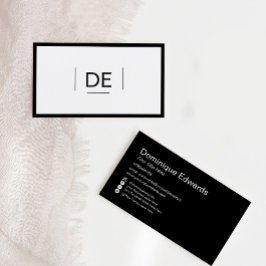 Professionell Monogram Simple Black Social Media Visitkort