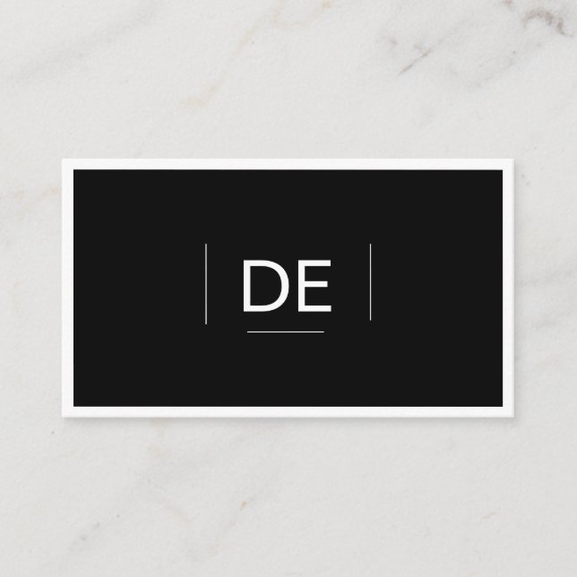 Professionell Monogram Simple Elegant Black Social Visitkort (Framsida)