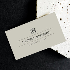 Professionell Monogram Taupe Visitkort