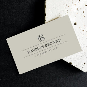 Professionell Monogram Taupe Visitkort