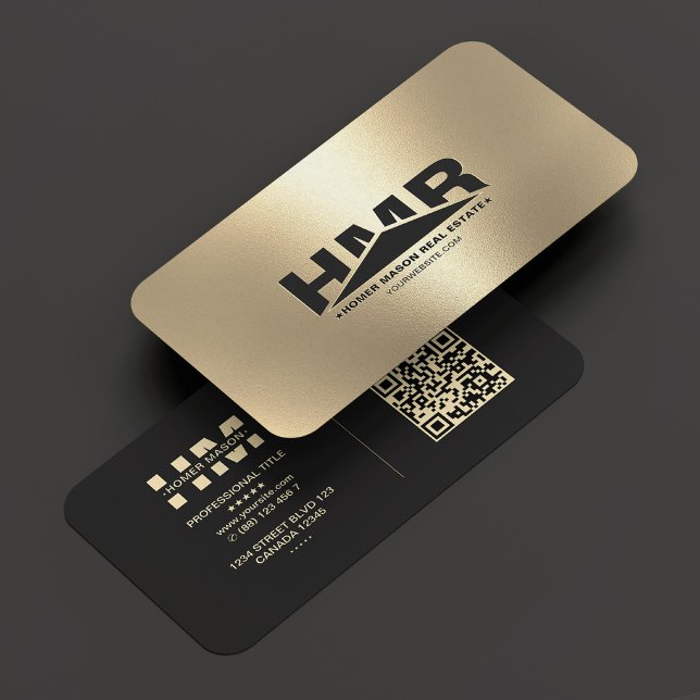 Professionell Monogram Triangle Black Guld Modern Visitkort (Professional Monogram Triangle Black Gold Modern Business Card
)