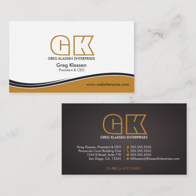 Professionell Monogram Visitkort (Fram/baksida)