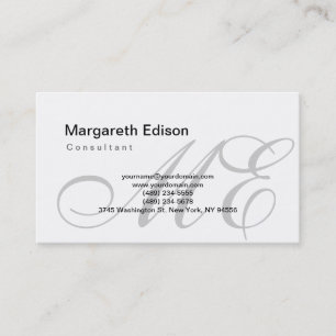Professionell Monogram Vit Affärskort Visitkort