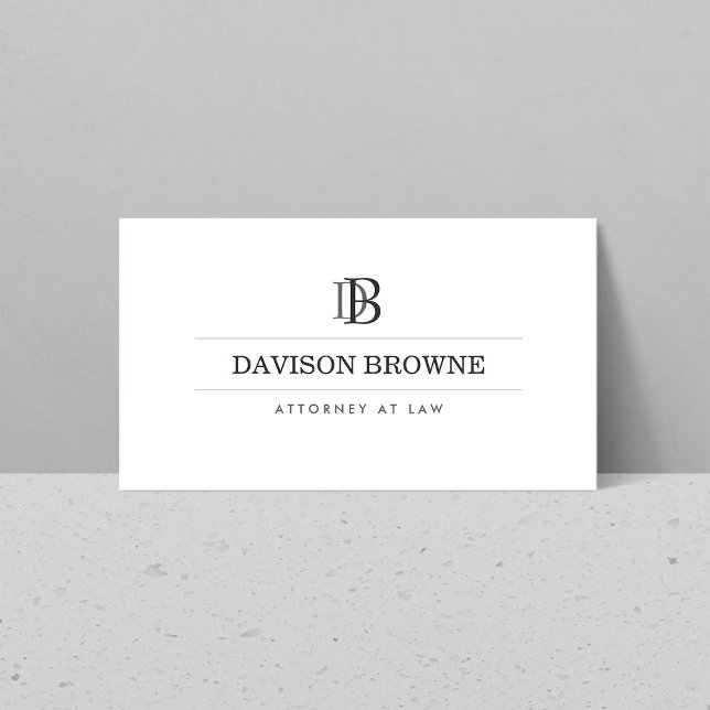 Professionell Monogram White Visitkort (Skapare uppladdad)