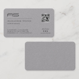 Professionell Monogrammed Logotyp Premium Grått Visitkort