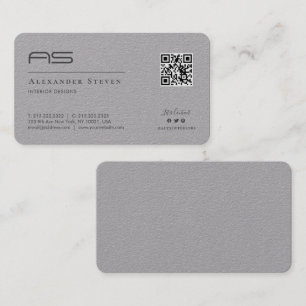 Professionell Monogrammed Logotyp Premium Grått Visitkort