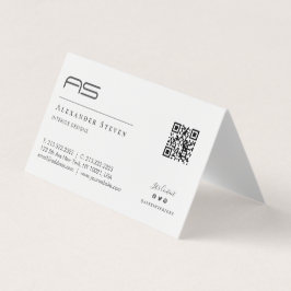 Professionell Monogrammed QR-kod, svartvitt Visitkort