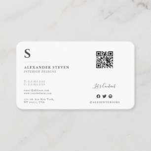 Professionell Monogrammed svartvitt Visitkort