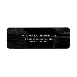 Professionell Mörk Black Grått Wood Plain Elegant Returadress Etikett