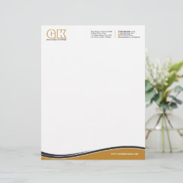 Professionell Mörk Brown Guld Business Brevhuvud