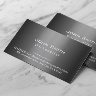 Professionell Mörk Grått Metall DJ Music Visitkort