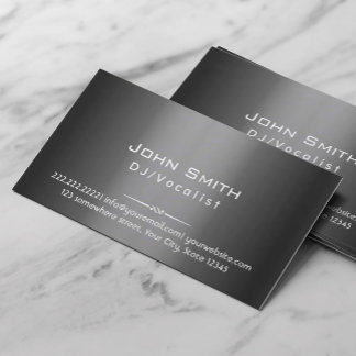 Professionell Mörk Grått Metall DJ Music Visitkort
