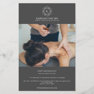 Professionell Mörk Grått Spa Hälsa Elegant Flygblad
