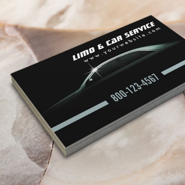Professionell Mörk Limo & Taxi Service Visitkort (Skapare uppladdad)