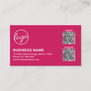 Professionell Mörk Rosa Logotyp QR-kod Modern Visitkort