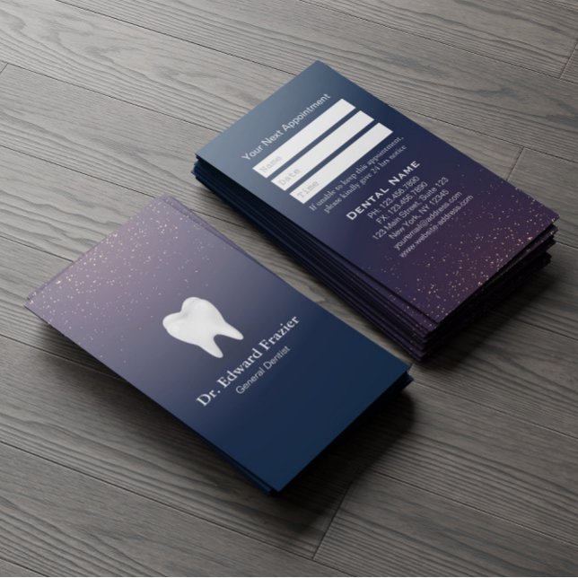 Professionell Möte tandvård blått Tidsbeställning Kort (Skapare uppladdad)