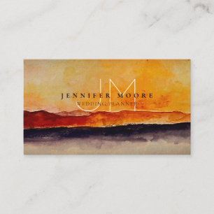 Professionell Mountains Abstrakt Monogram Visitkort