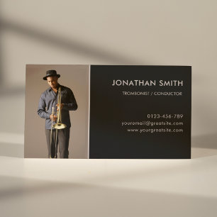 Professionell Musician Anpassningsbar Photo Modern Visitkort