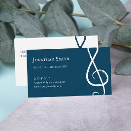 Professionell Musician Treble Clef Modern Blue Visitkort