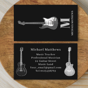 Professionell Musiker Gitarr Musiklärare Visitkort