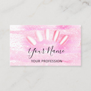 Professionell Nail Artist Manicuck Glitter Beauty Visitkort
