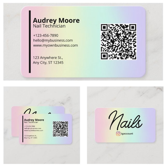 Professionell Nail Technician Visitkort (Professional Nail Technician Business Card
)