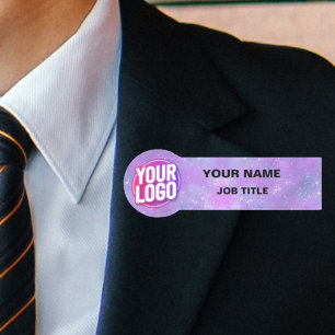 Professionell Namn bricka med Logotypen Ditt föret Namnbricka