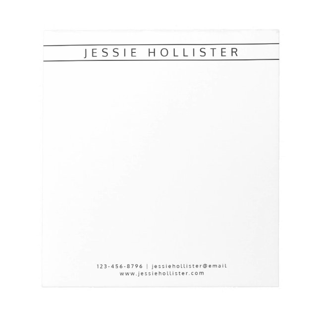 Professionell Namn & Info Anteckningsblock (Framsida)