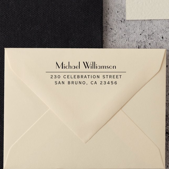 PROFESSIONELL NAMN & RETURADRESS PERSONLIG SJÄLVFÄRGANDE STÄMPEL (Rubber Stamp Mock-up)