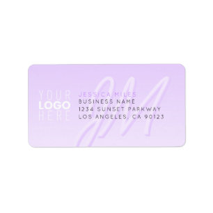 Professionell Namn & Slogan-mall Ljust Lila Adressetikett