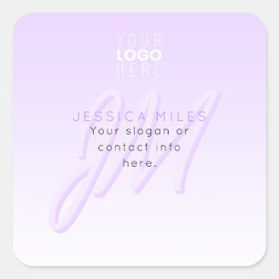 Professionell Namn & Slogan-mall Ljust Lila Fyrkantigt Klistermärke