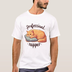 Professionell Napper Cat Funny Lazy Cat Graphic T Shirt