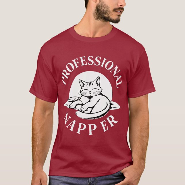 Professionell Napper- Cat Lover T-Shirts - Begräns (Framsida)